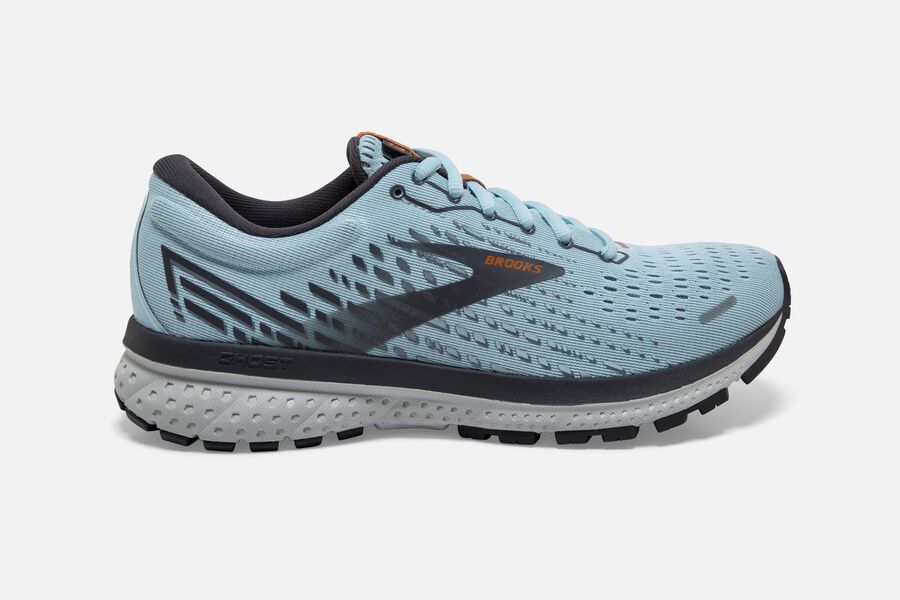 Brooks Women's Ghost 13 Road Running Shoes Light Blue/Blackened Pearl/White ( UZFBQ1470 )